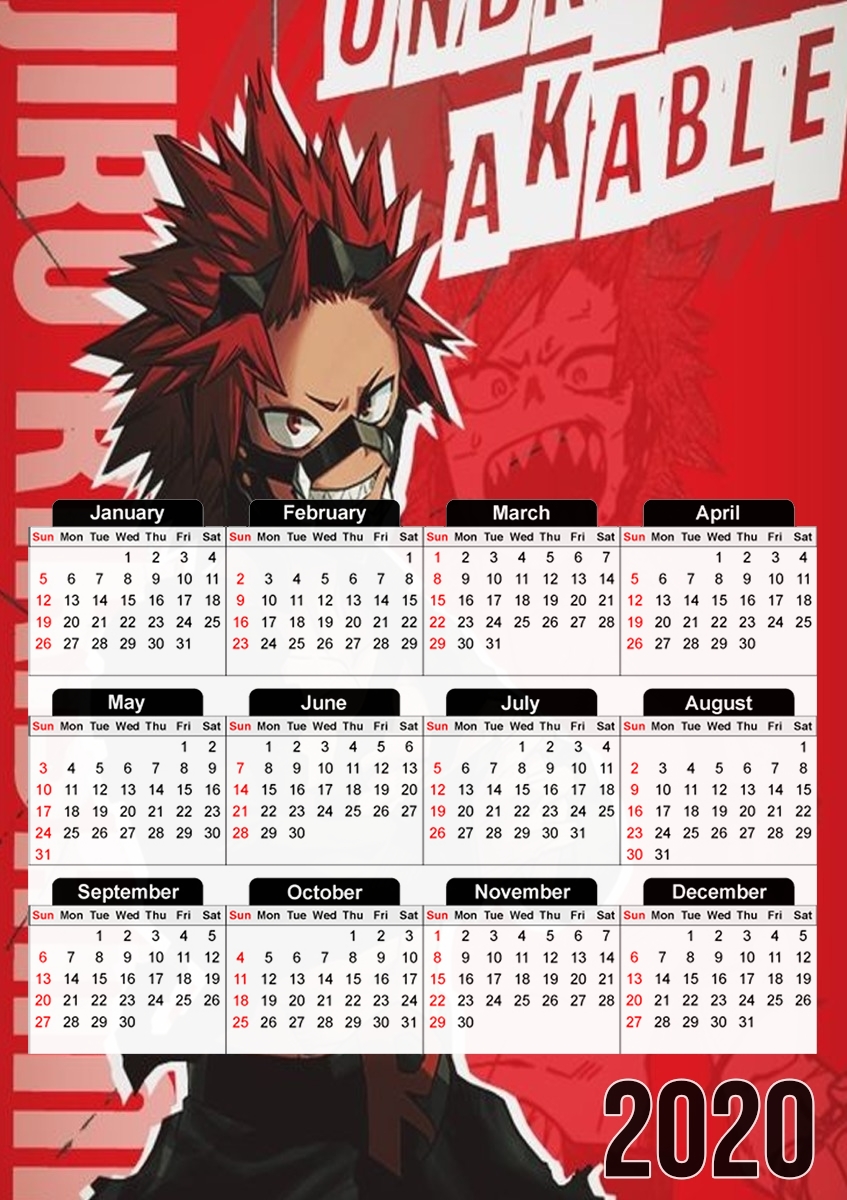  Kirishima Eijirou para A3 Photo Calendar 30x43cm