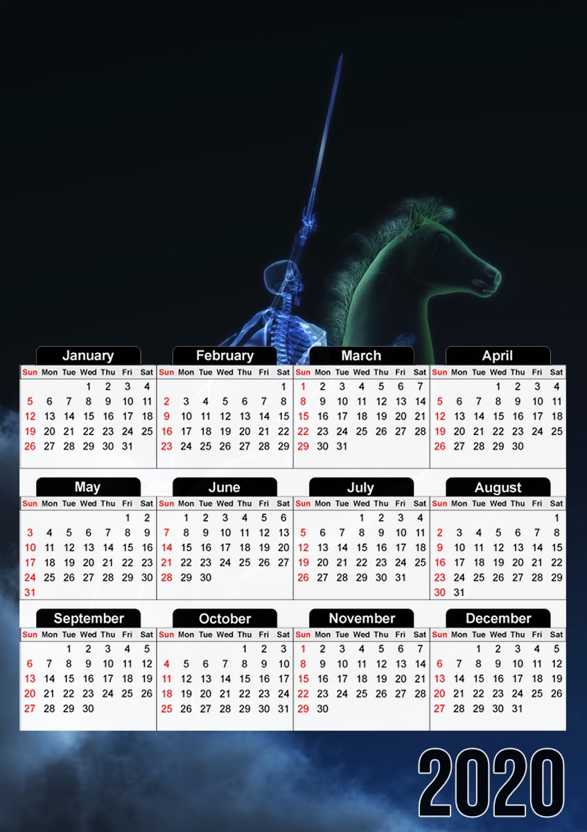  Knight in ghostly armor para A3 Photo Calendar 30x43cm