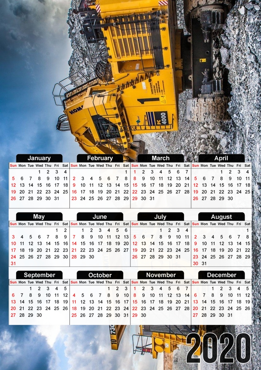  komatsu construction para A3 Photo Calendar 30x43cm