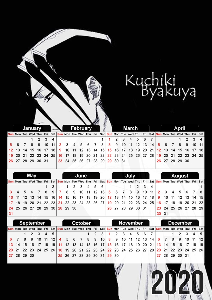  Kuchiki Byakuya Fanart para A3 Photo Calendar 30x43cm