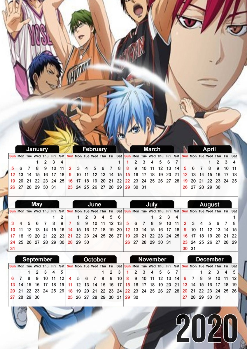  Kuroko No Basket Passion Basketball para A3 Photo Calendar 30x43cm