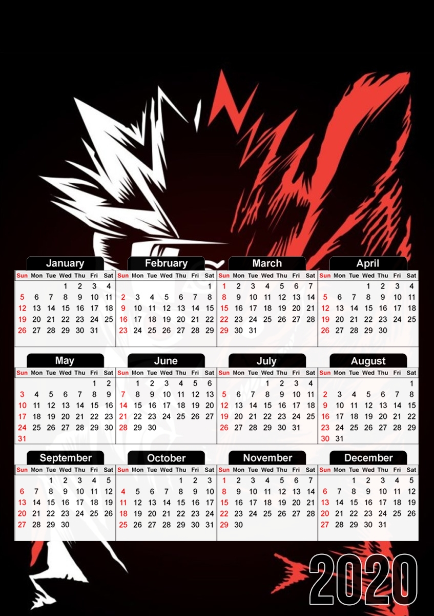  Kyubi x Naruto Angry para A3 Photo Calendar 30x43cm