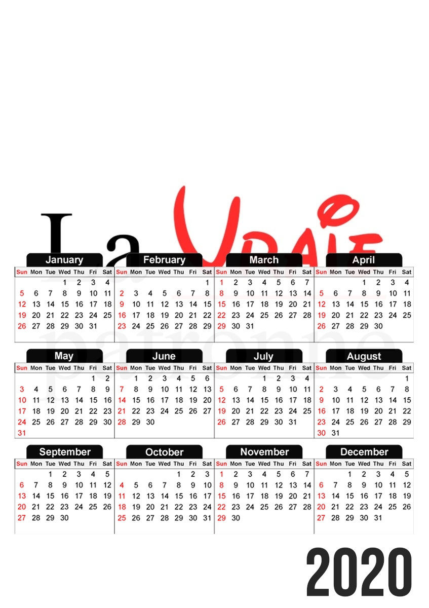  La vraie patronne para A3 Photo Calendar 30x43cm