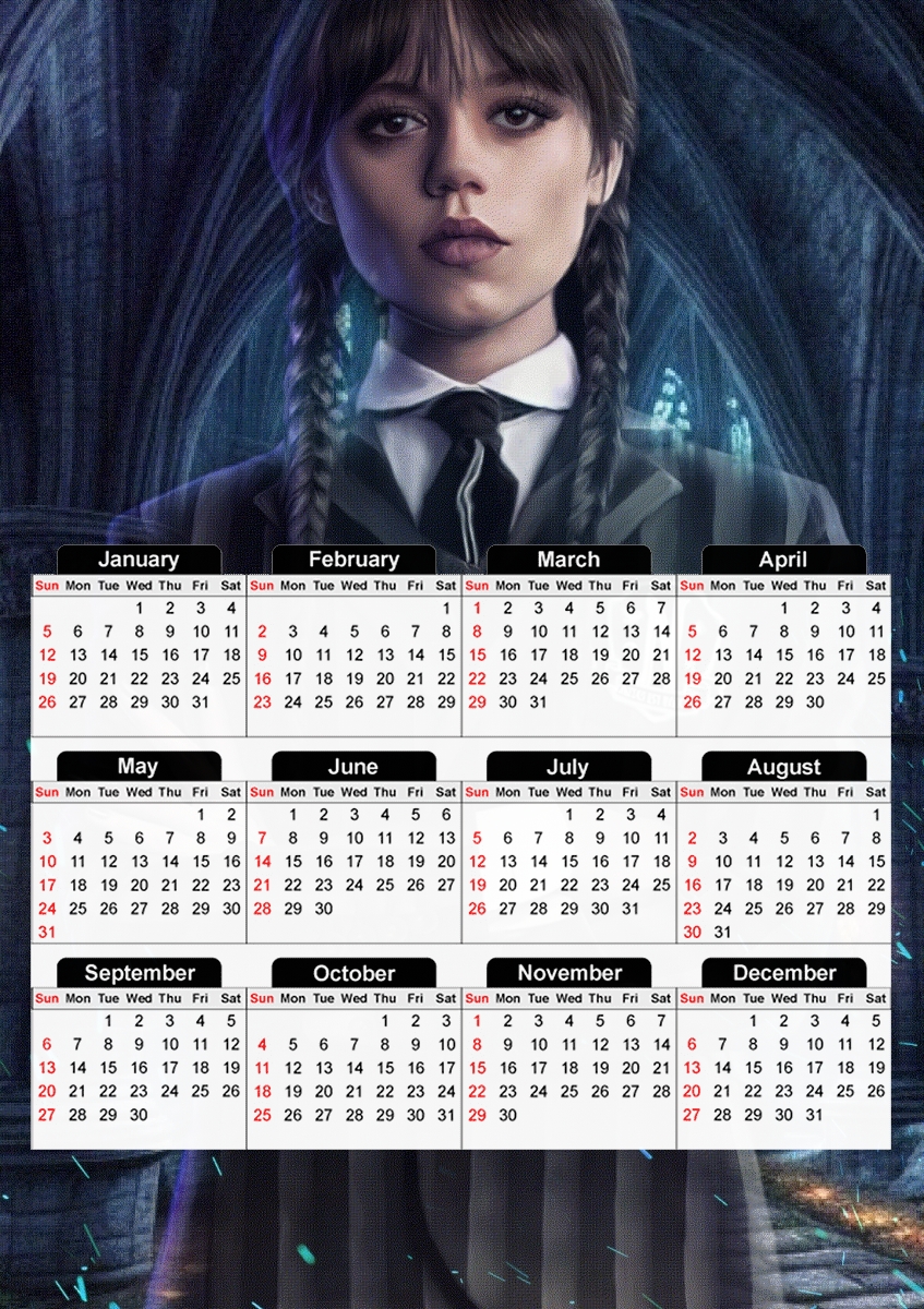  Lady Addams para A3 Photo Calendar 30x43cm