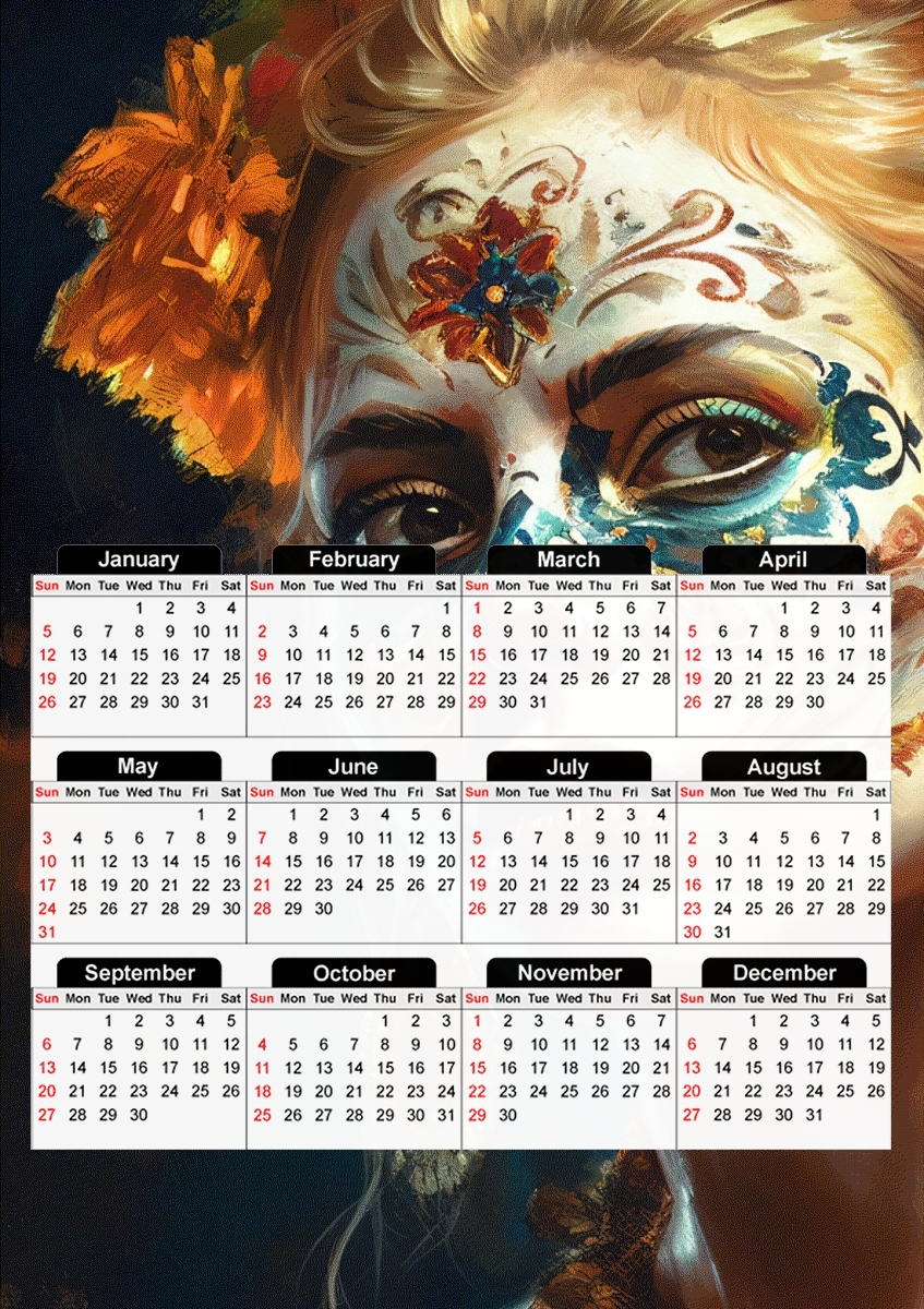  Lady Death V2 para A3 Photo Calendar 30x43cm