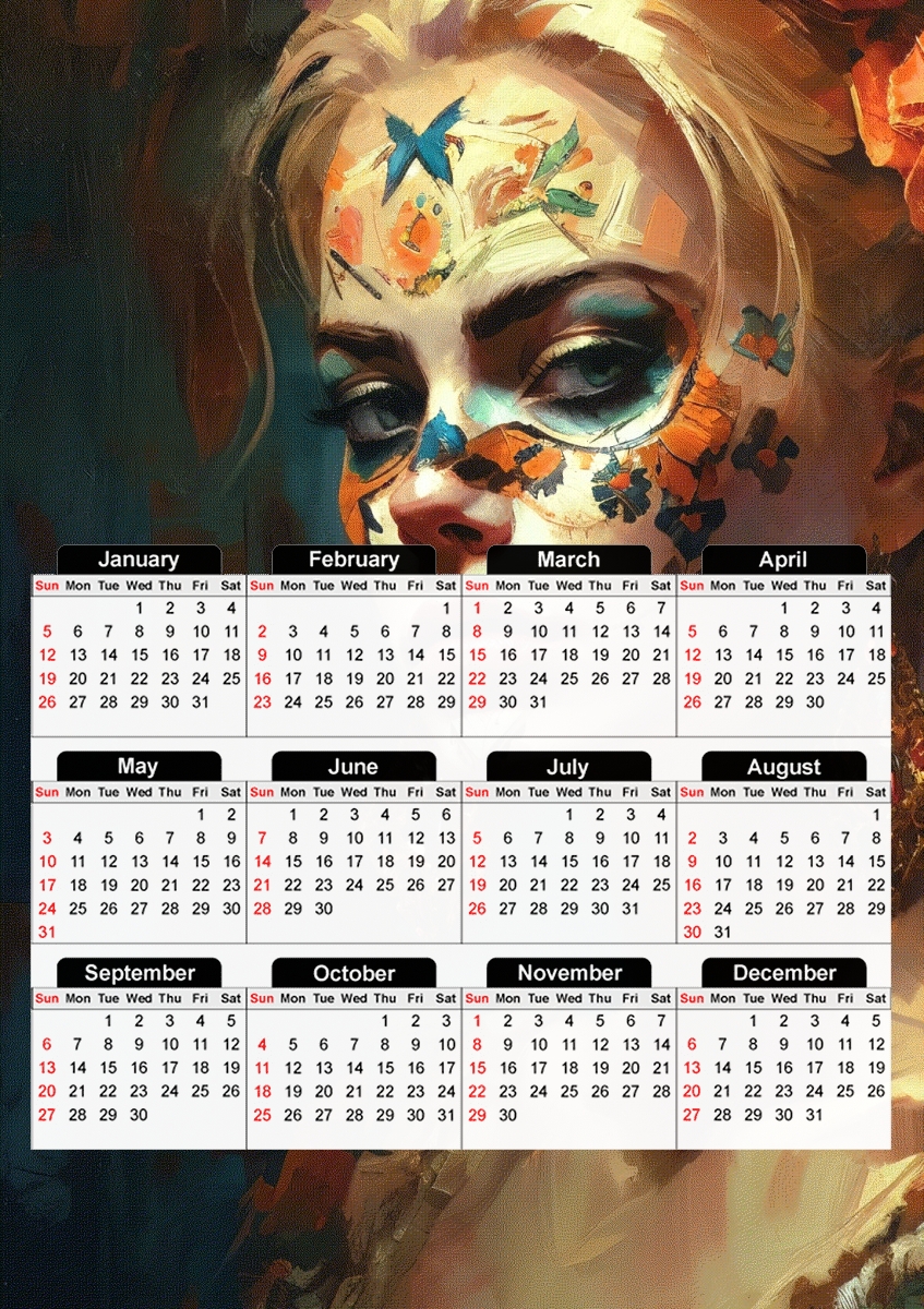  Lady Death para A3 Photo Calendar 30x43cm