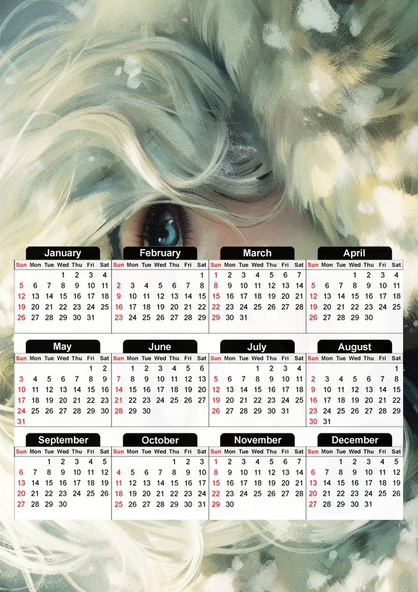  Lady Snow Winterfell para A3 Photo Calendar 30x43cm