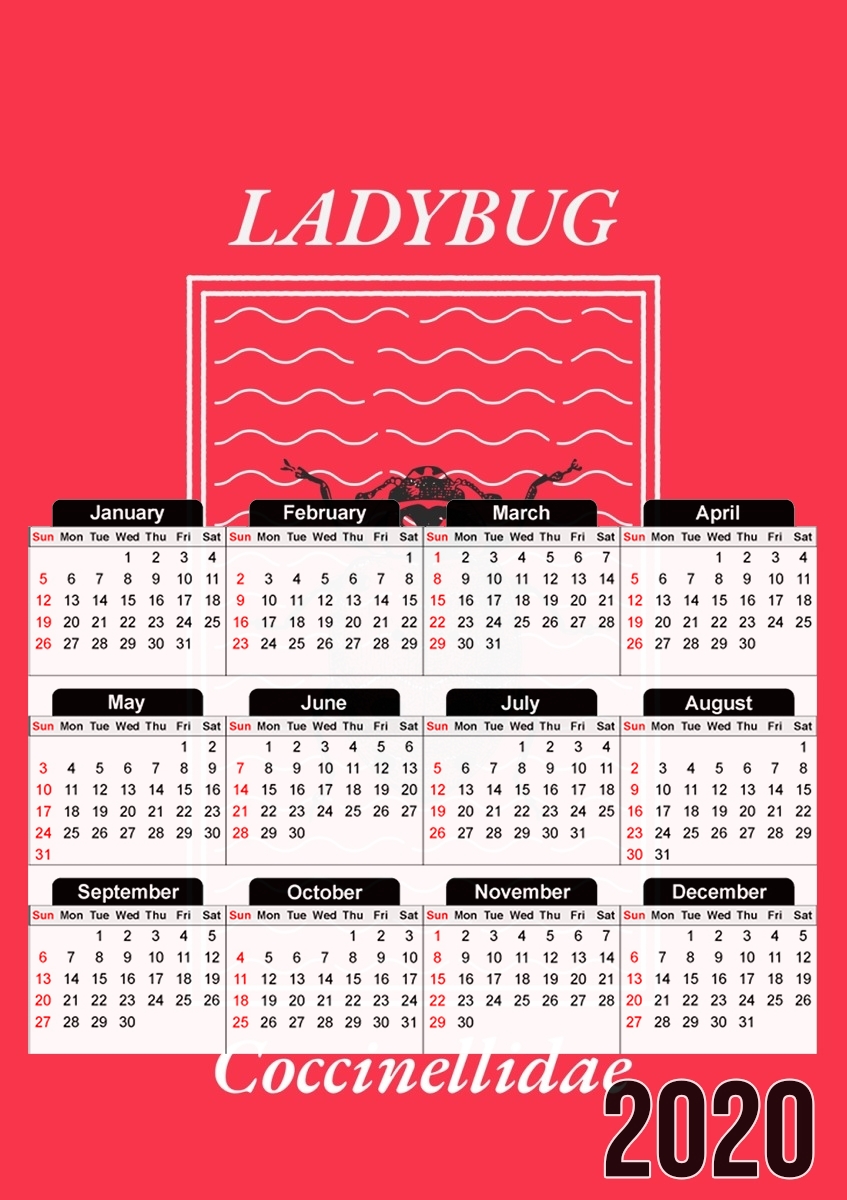  Ladybug Coccinellidae para A3 Photo Calendar 30x43cm