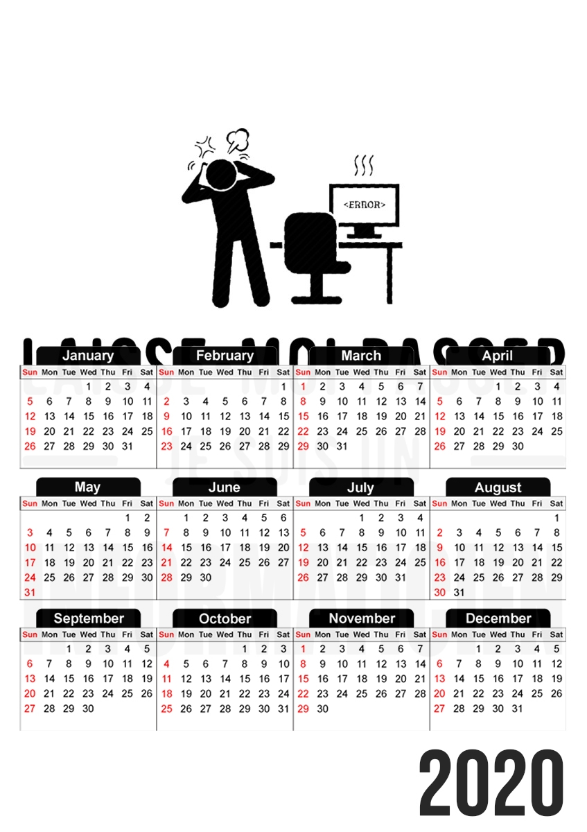  Laisse moi passer je suis informaticien cadeau para A3 Photo Calendar 30x43cm