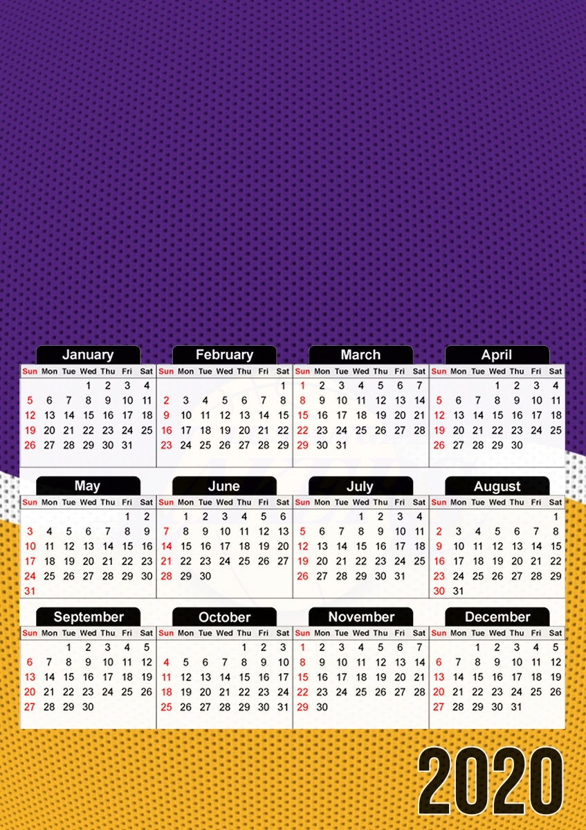  Lakers Los Angeles para A3 Photo Calendar 30x43cm