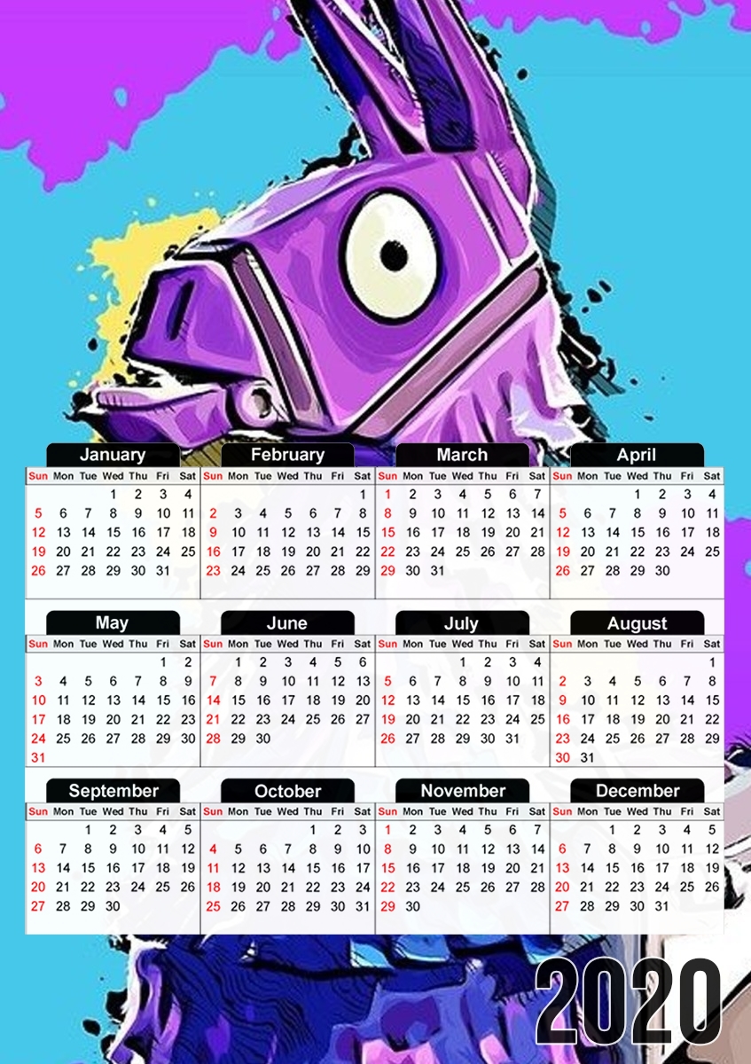  Lama Fortnite para A3 Photo Calendar 30x43cm