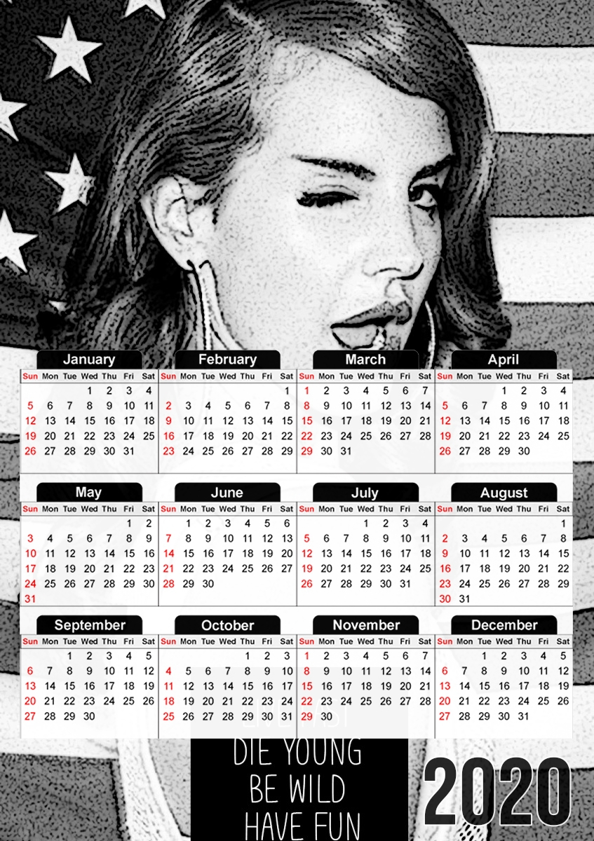  Lana del rey quotes para A3 Photo Calendar 30x43cm