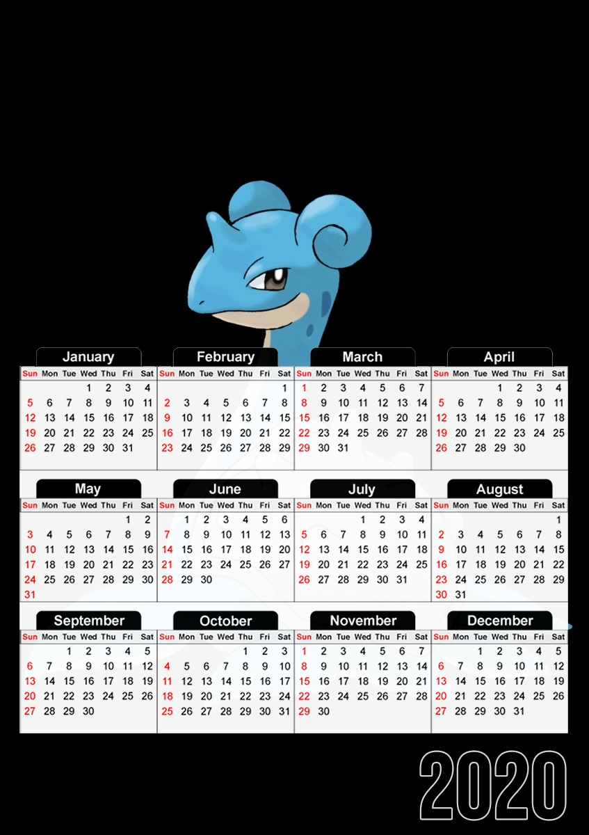  Lapras Lokhlass Shiny para A3 Photo Calendar 30x43cm