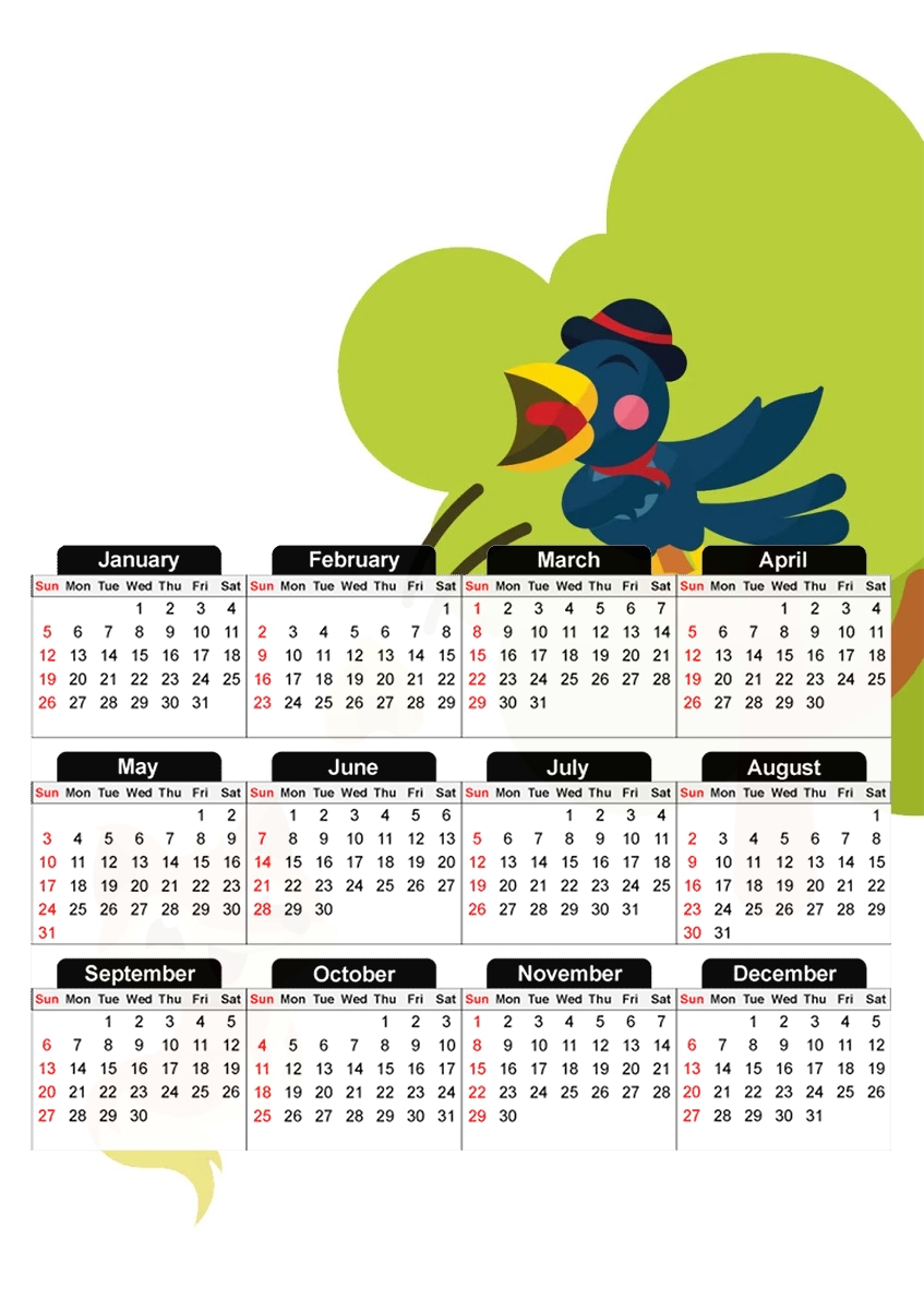  Le corbeau et le renard para A3 Photo Calendar 30x43cm