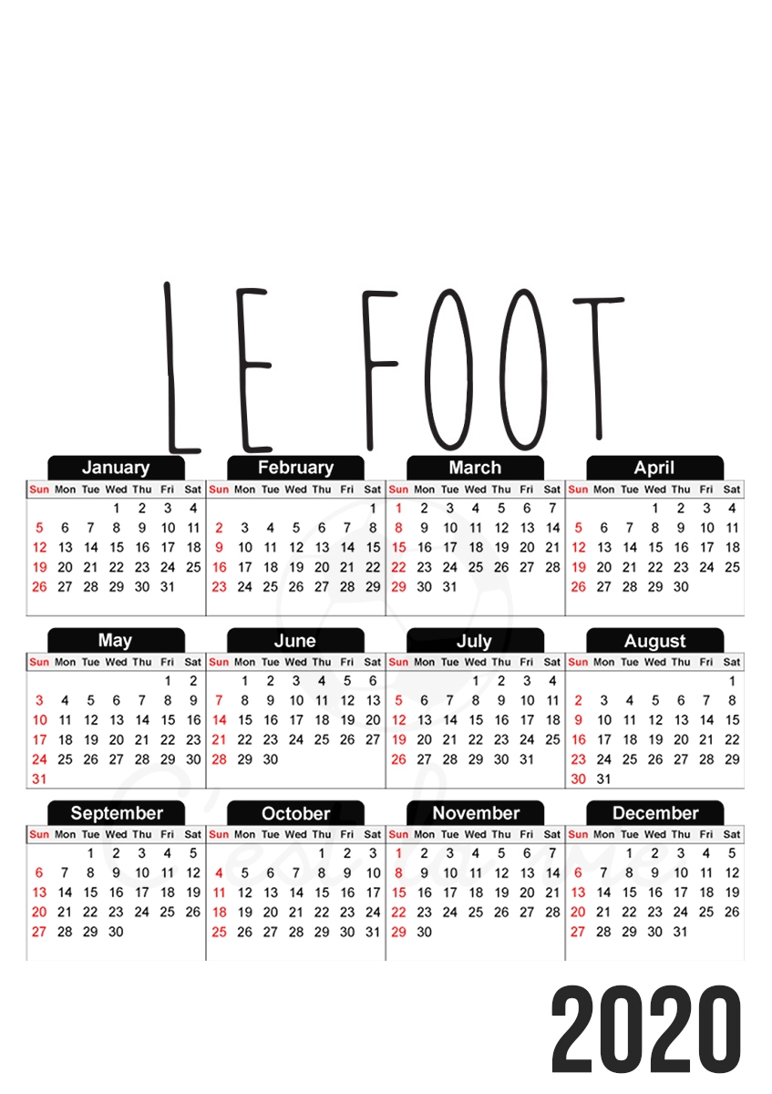  Le foot cest la vie para A3 Photo Calendar 30x43cm