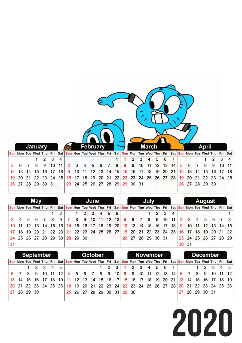  le monde incroyable de gumball para A3 Photo Calendar 30x43cm