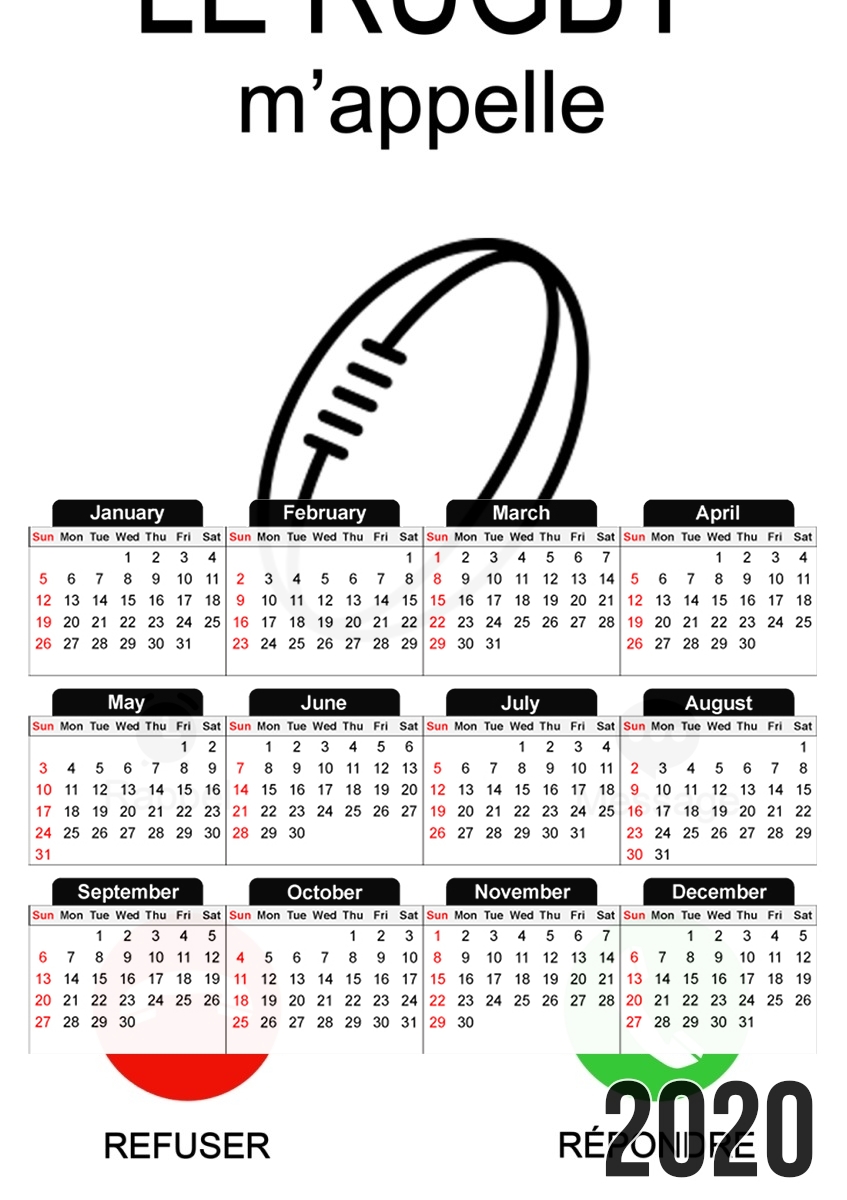  Le rugby mappelle para A3 Photo Calendar 30x43cm