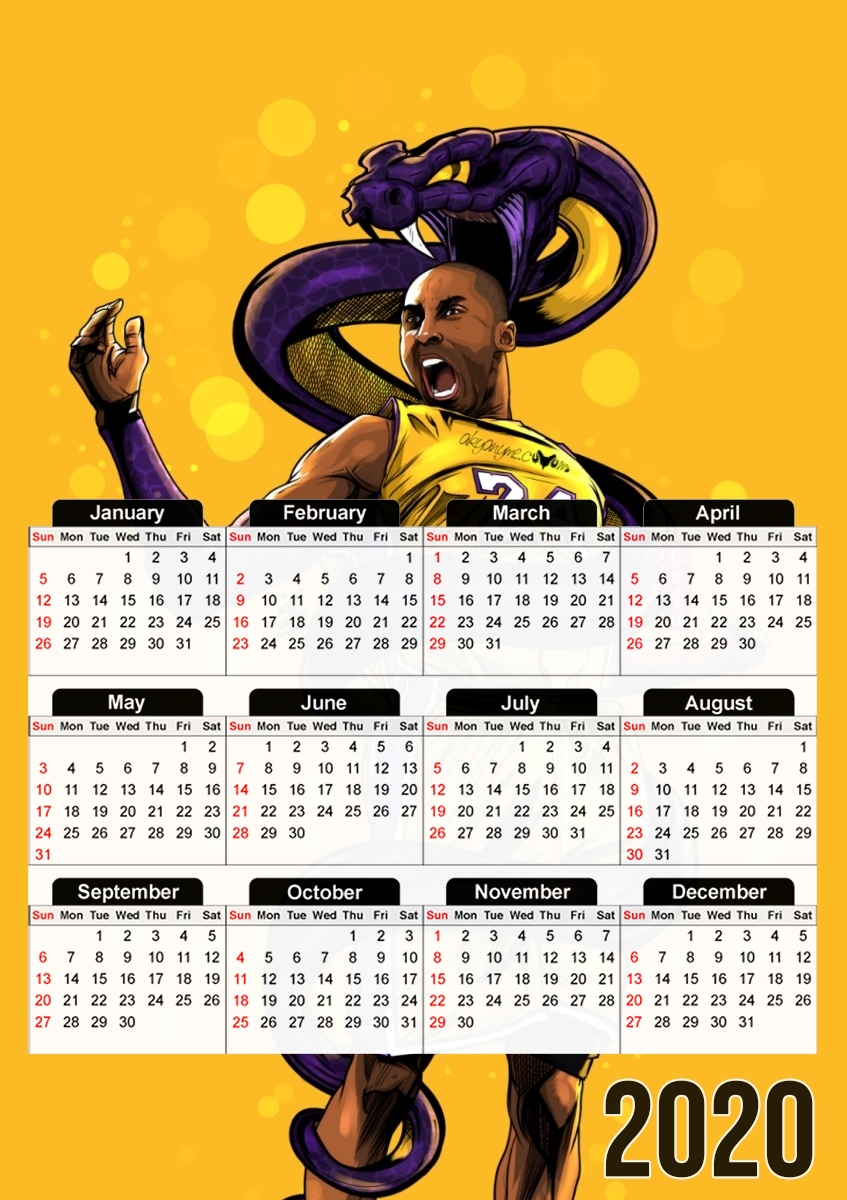  Legend Black Mamba para A3 Photo Calendar 30x43cm