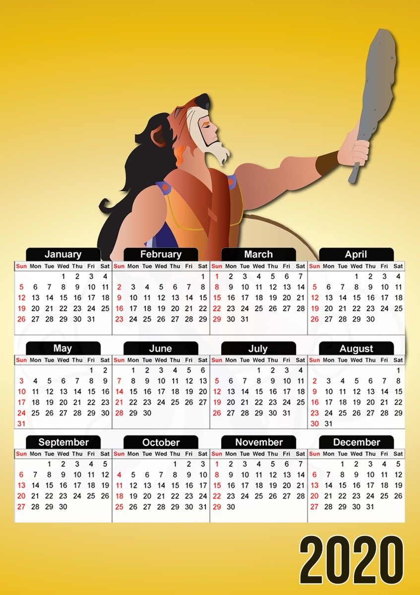  Leo - Hercules & Lion para A3 Photo Calendar 30x43cm