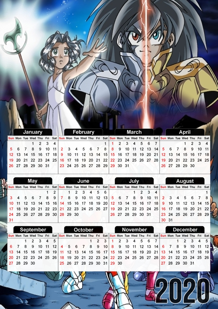  Les legendaires x Saint Seya para A3 Photo Calendar 30x43cm