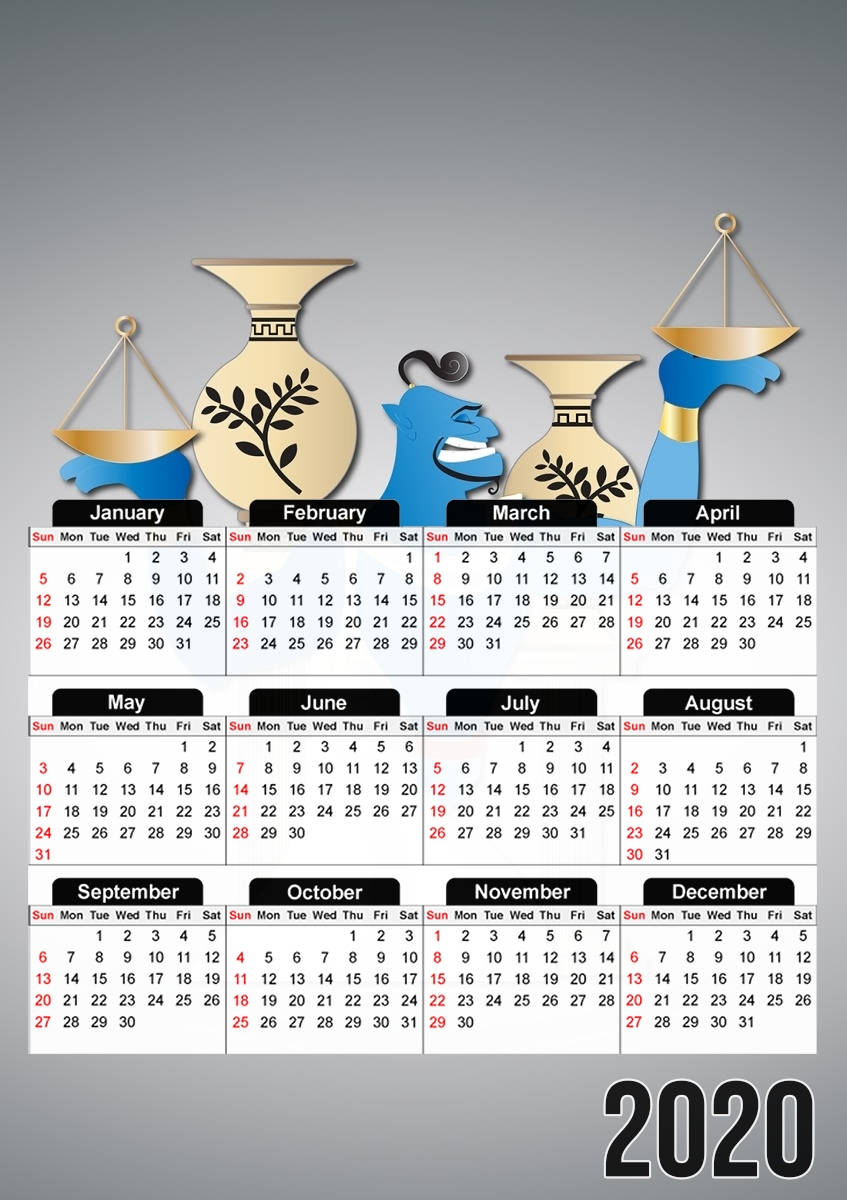  Libra - Genie para A3 Photo Calendar 30x43cm