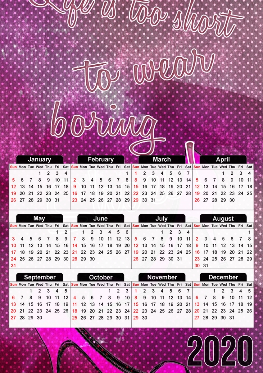  Life is too short to wear boring shoes para A3 Photo Calendar 30x43cm