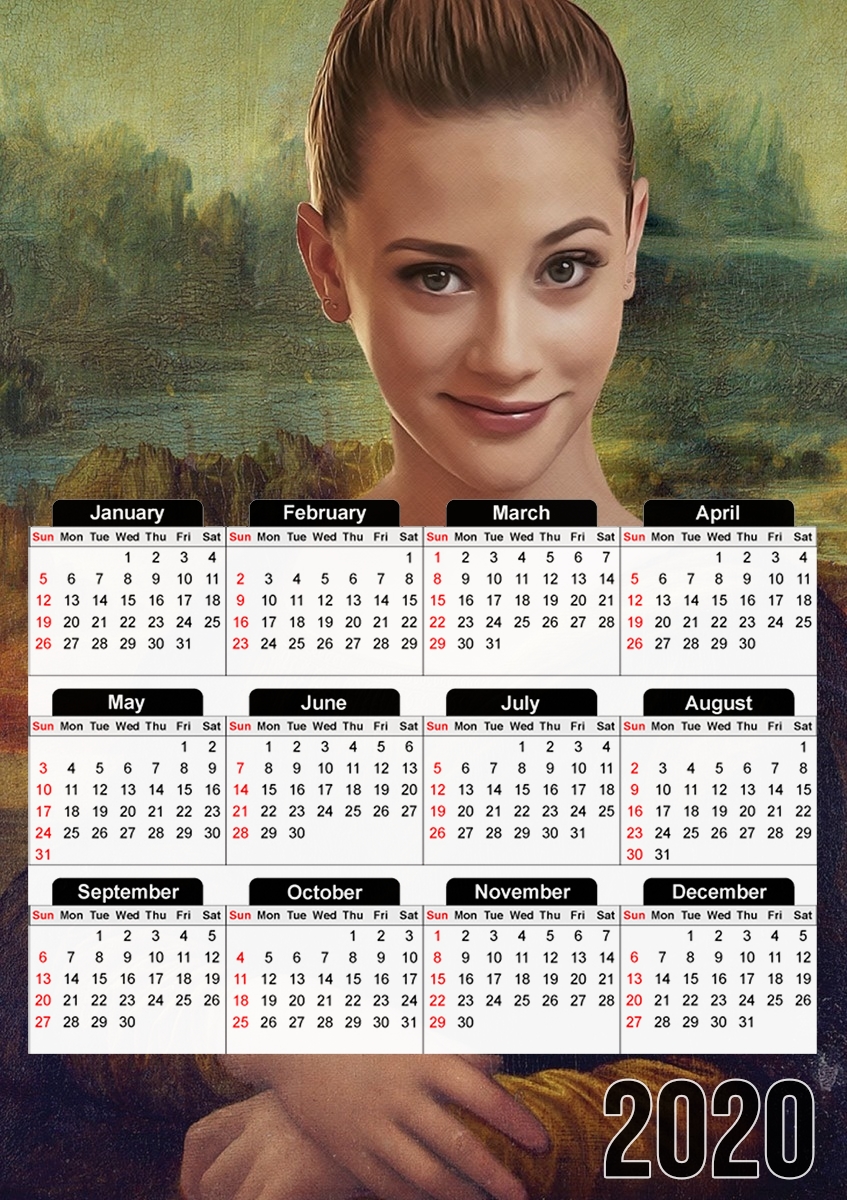  Lili Reinhart Mashup Mona Lisa Joconde para A3 Photo Calendar 30x43cm