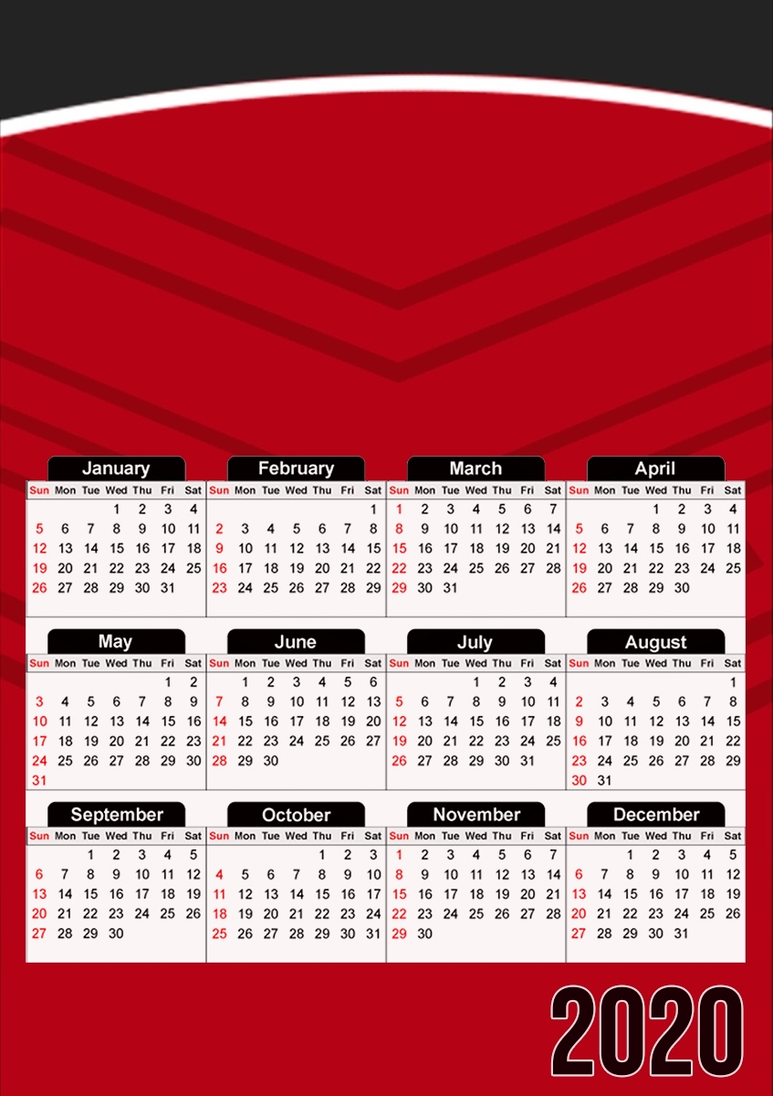  Lilles Losc Maillot Football para A3 Photo Calendar 30x43cm