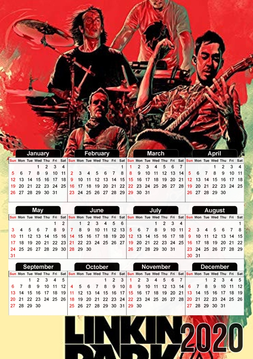  Linkin Park para A3 Photo Calendar 30x43cm