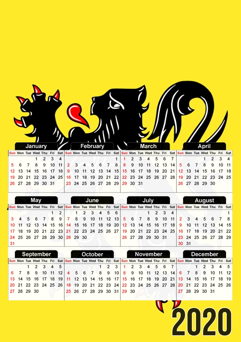  Lion des flandres para A3 Photo Calendar 30x43cm