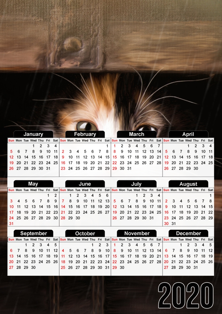  Little cute kitten in an old wooden case para A3 Photo Calendar 30x43cm