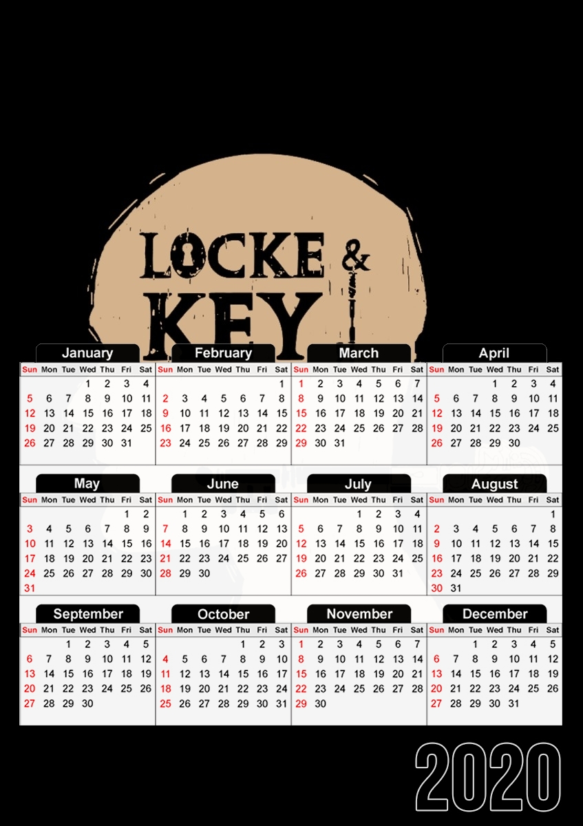  Locke Key Head Art para A3 Photo Calendar 30x43cm