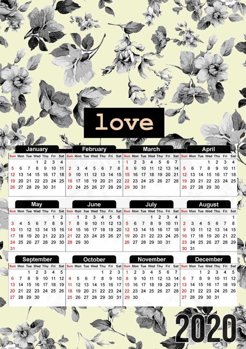  love me more para A3 Photo Calendar 30x43cm