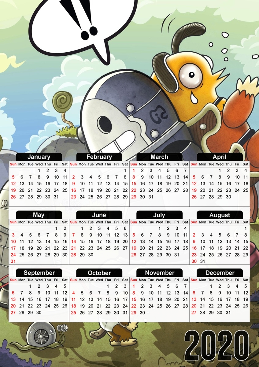  love robots para A3 Photo Calendar 30x43cm