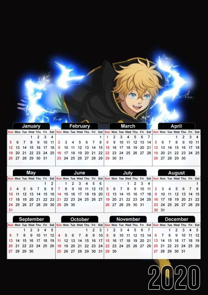  luck voltia Black Clover para A3 Photo Calendar 30x43cm