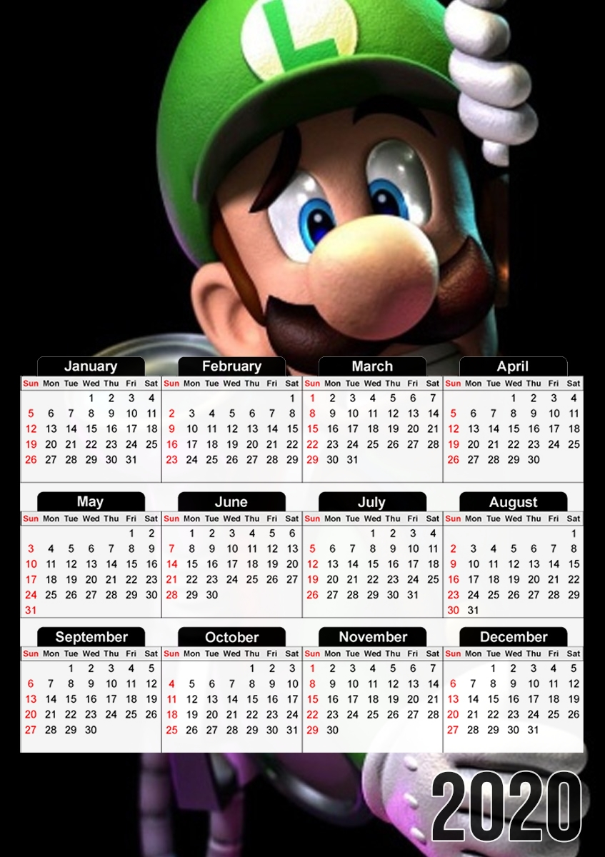 Luigi Mansion Fan Art para A3 Photo Calendar 30x43cm