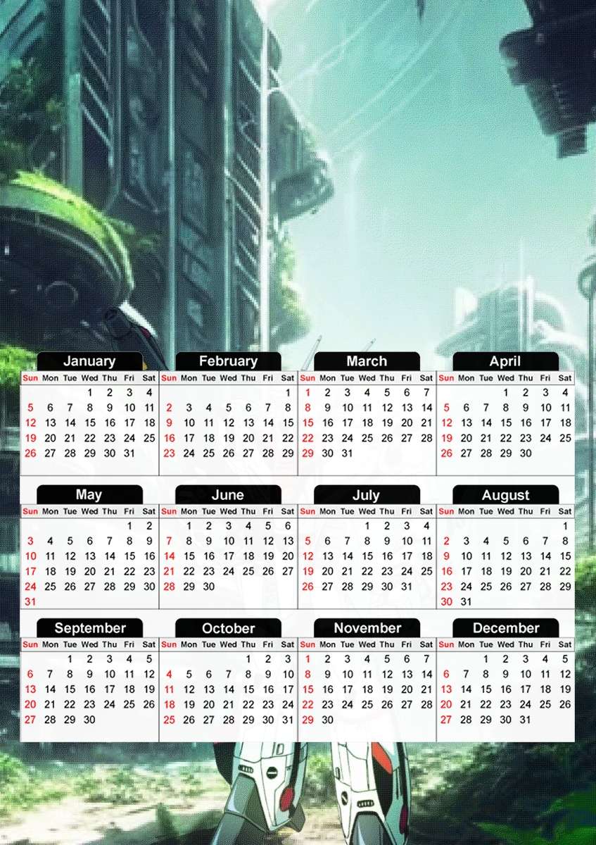  Macross Mech V1 para A3 Photo Calendar 30x43cm