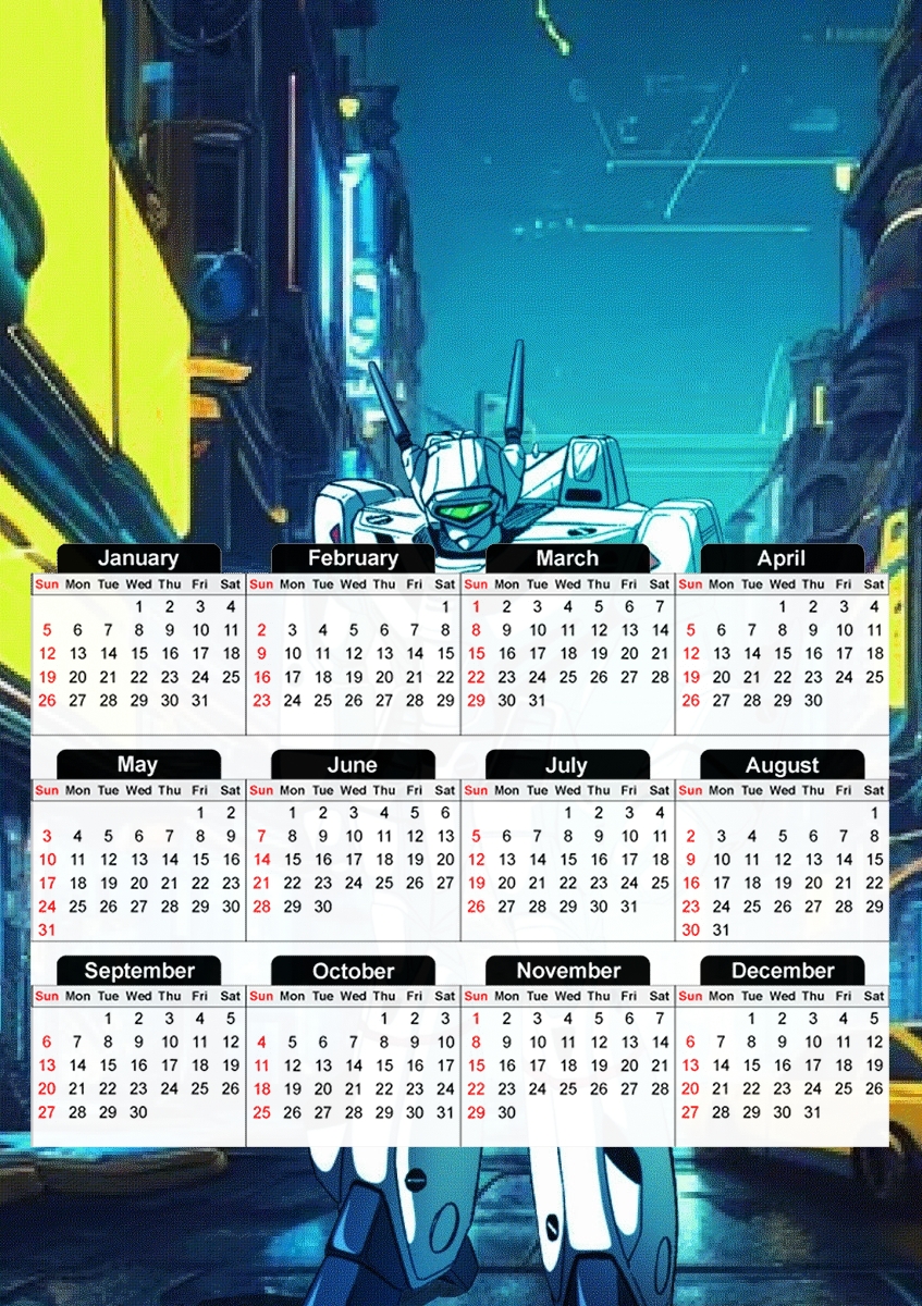  Macross Mech V2 para A3 Photo Calendar 30x43cm