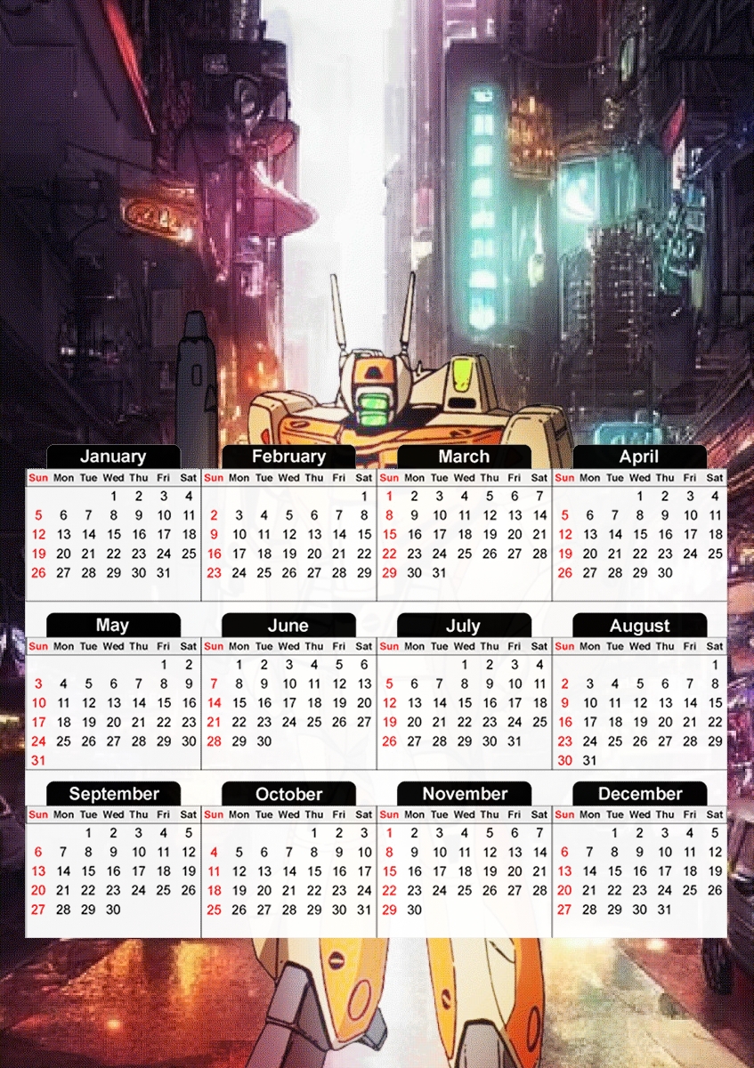  Macross Mech V3 para A3 Photo Calendar 30x43cm