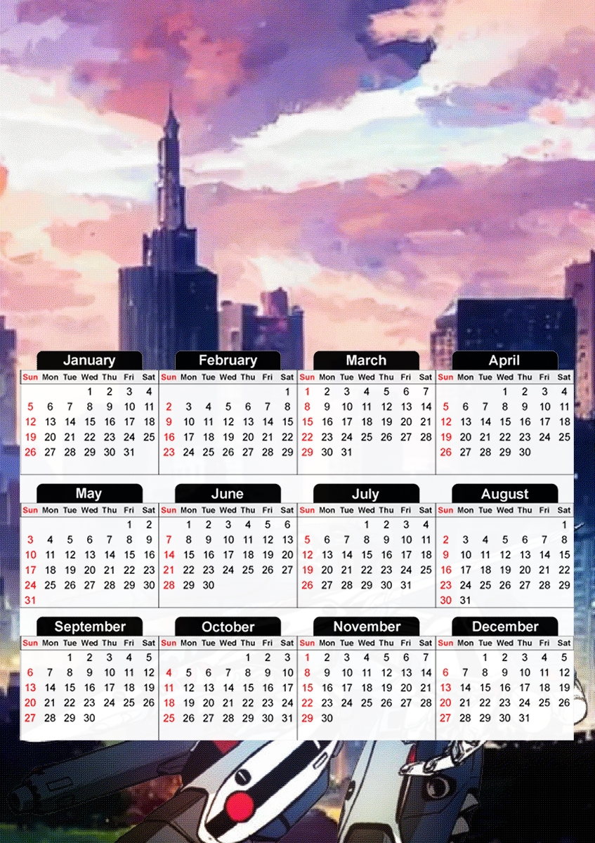  Macross Mech V4 para A3 Photo Calendar 30x43cm