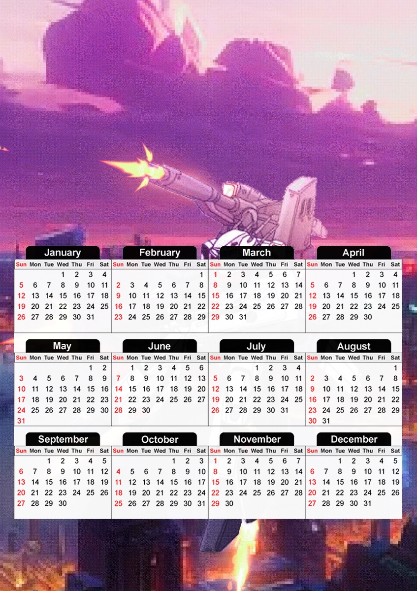  Macross Mech V5 para A3 Photo Calendar 30x43cm