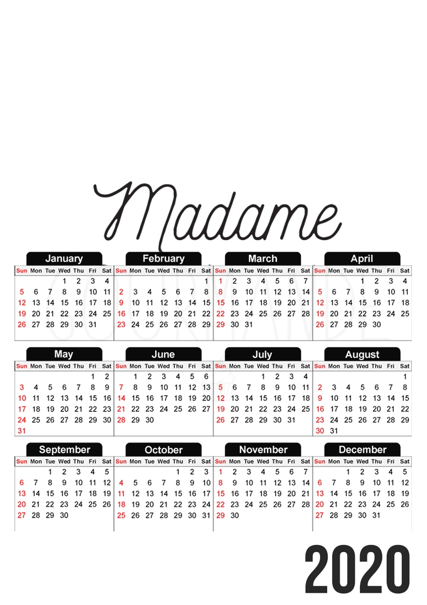  Madame Gourmande para A3 Photo Calendar 30x43cm