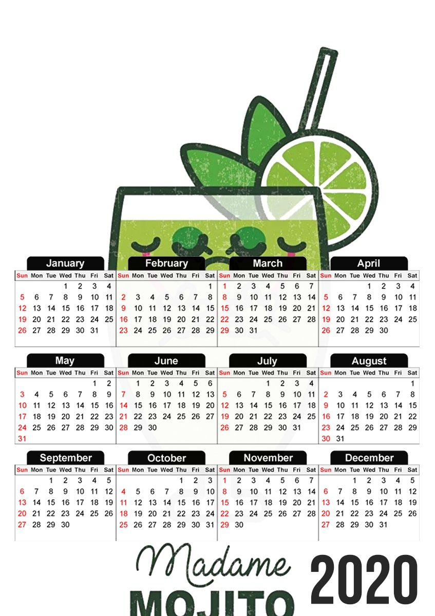  Madame Mojito para A3 Photo Calendar 30x43cm