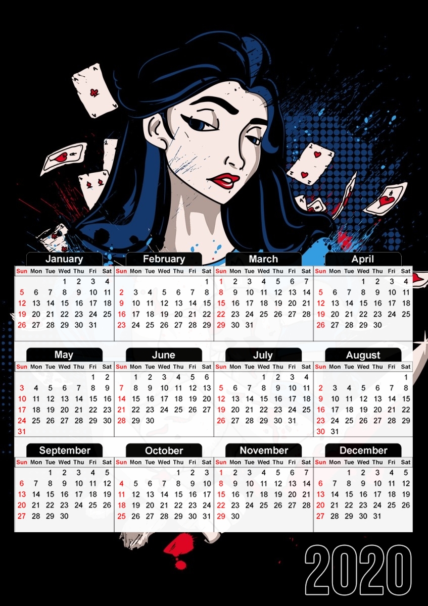  Madness in Wonderland para A3 Photo Calendar 30x43cm