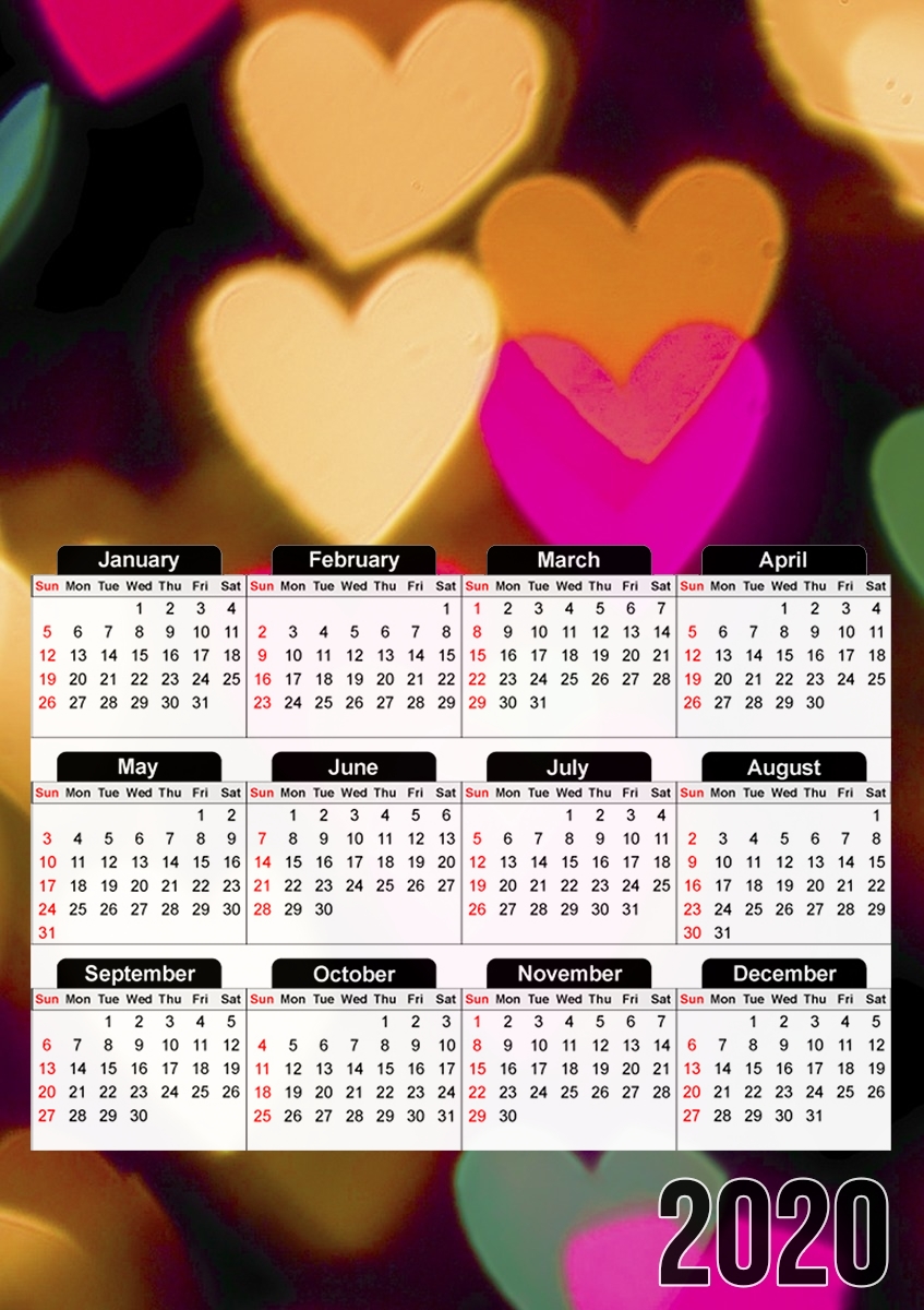  MAGIC HEARTS para A3 Photo Calendar 30x43cm