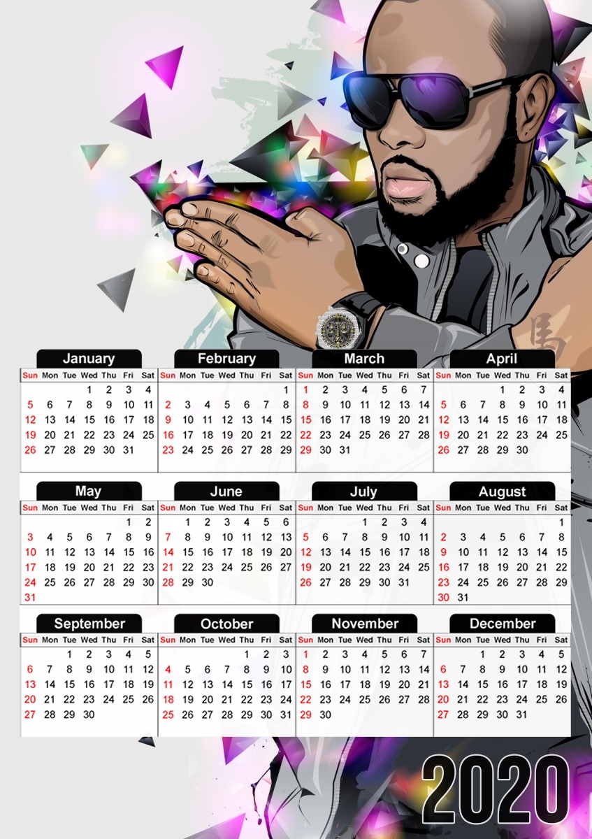  Maitre Gims - zOmbie para A3 Photo Calendar 30x43cm