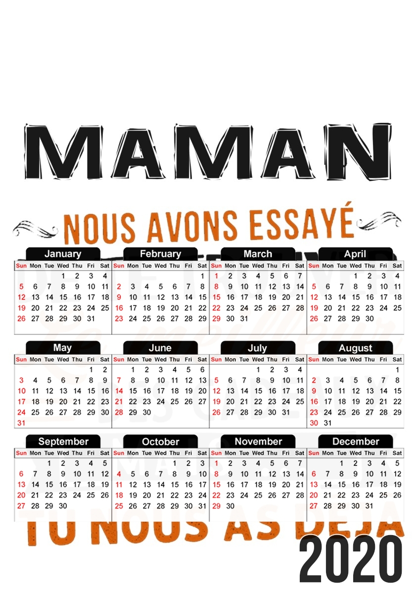  Maman nous avons essaye de trouver le meilleur des cadeaux para A3 Photo Calendar 30x43cm