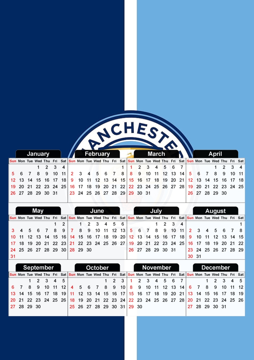 Manchester City para A3 Photo Calendar 30x43cm