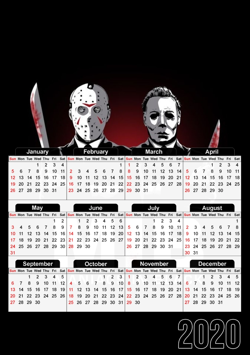  Maniac in black jason voorhees para A3 Photo Calendar 30x43cm