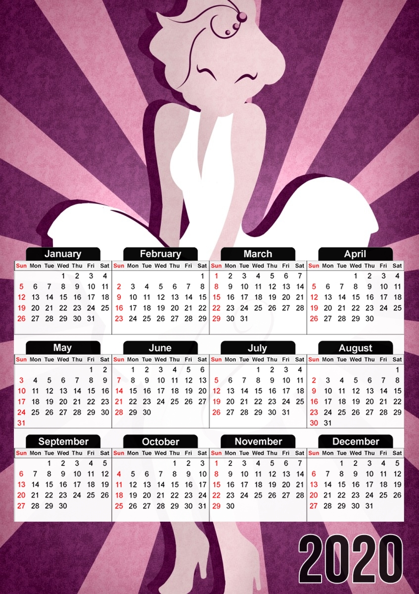  Marilyn pop para A3 Photo Calendar 30x43cm